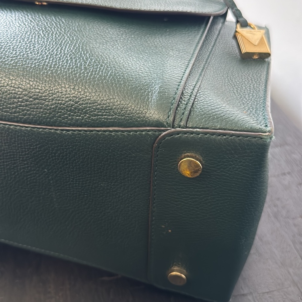 Michael Kors Extra Large Dark Atlantic Green leather tote bag - Picture 9 of 12